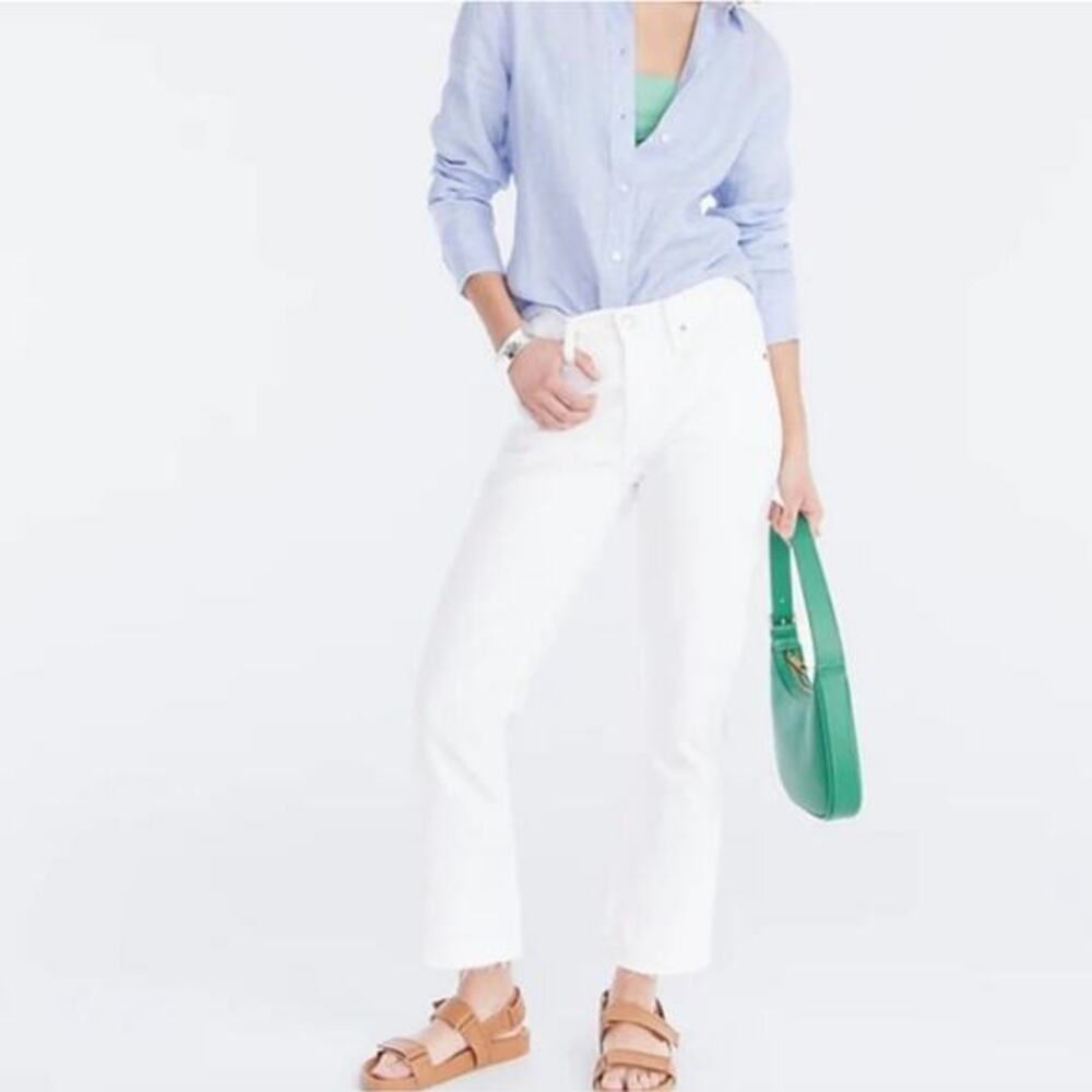 J.‎ CREW White Sammie rolled cuff Flare Cropped Casual chinos Pants size 26